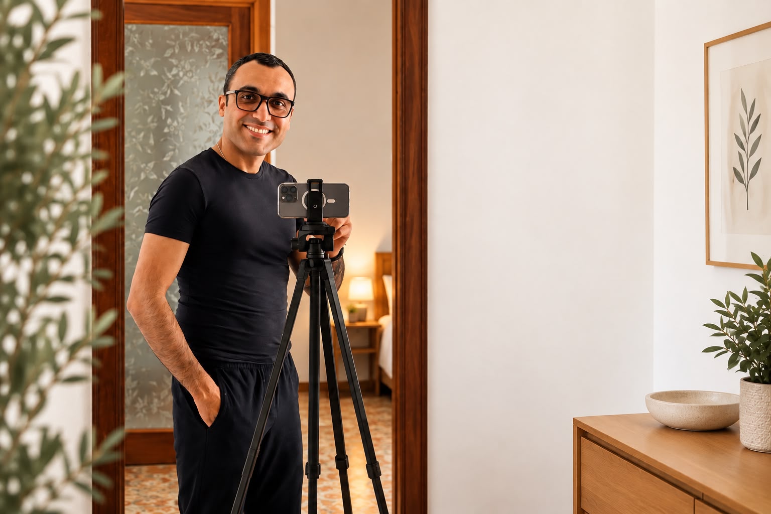 Younes Ouertani al lavoro in una struttura